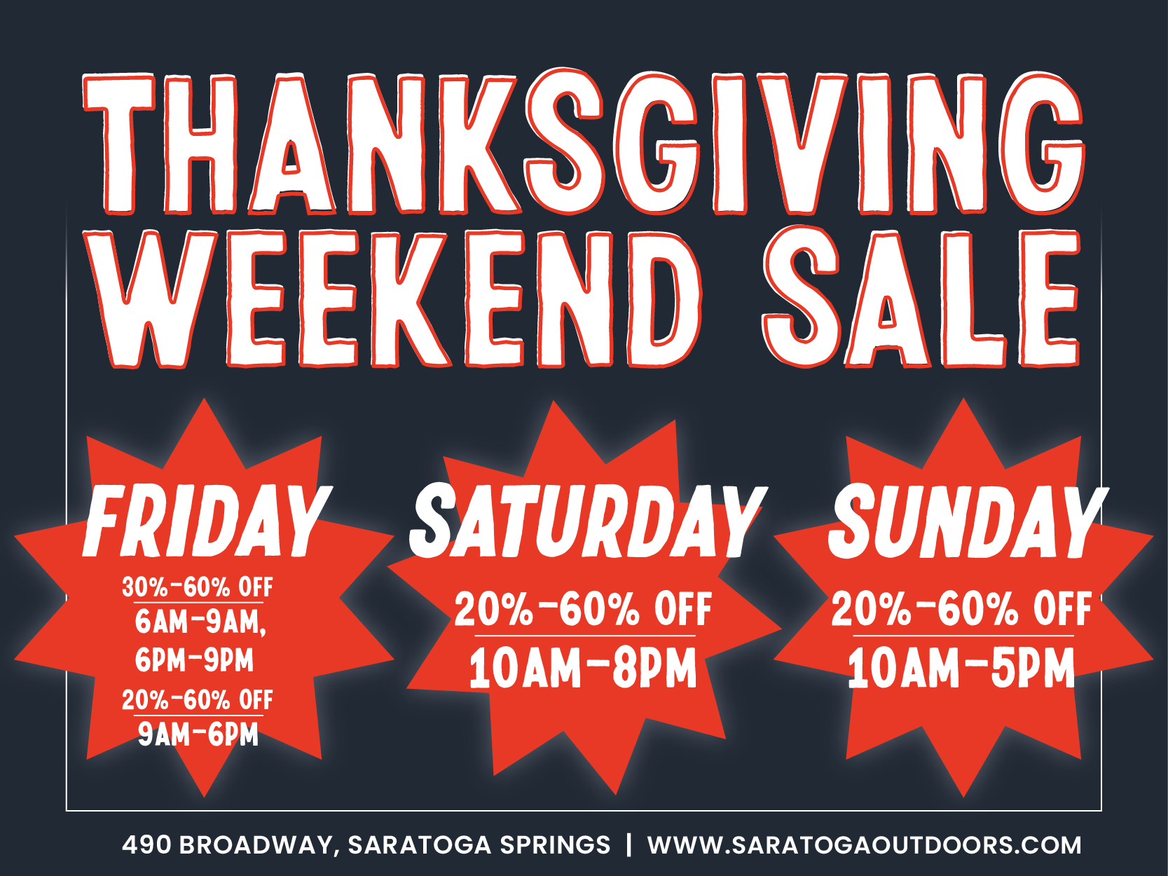 Don t Miss Our Biggest Sale of the Year Saratoga Outdoors