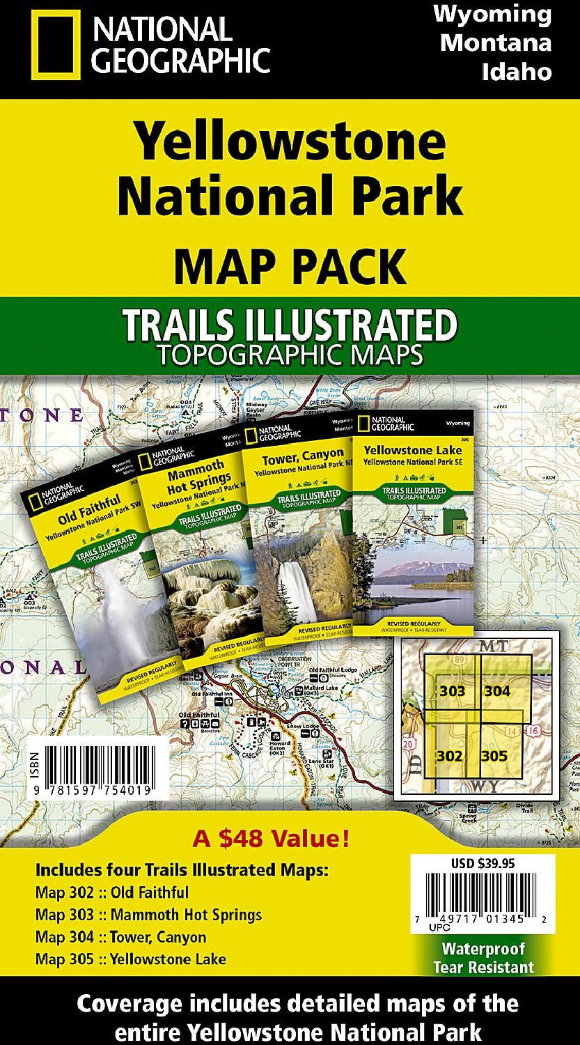 Yellowstone National Park Map Pack Bundle National Geographic
