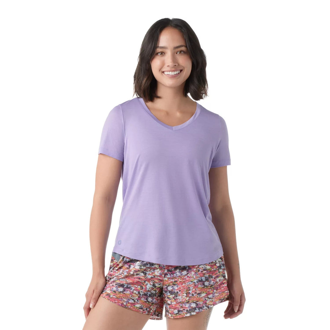 Smartwool Women's Active Ultralite V-Neck Short Sleeve Shirt SmartWool