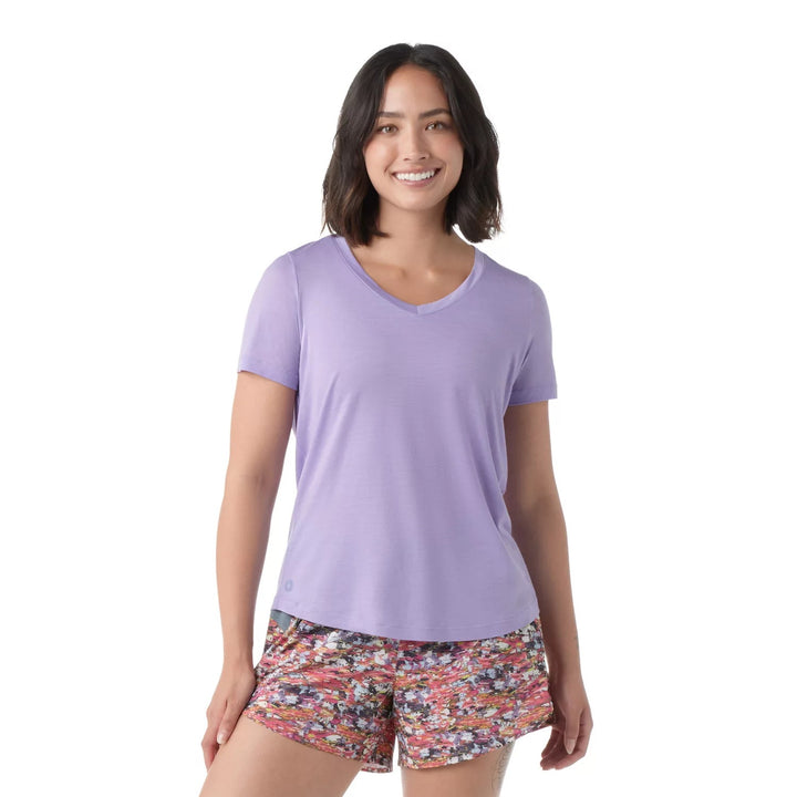 Smartwool Women's Active Ultralite V-Neck Short Sleeve Shirt SmartWool