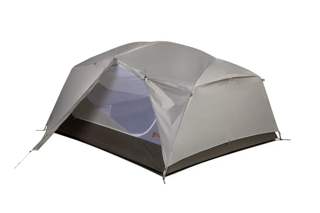 nemo 3 person tent NEMO Equipment Aurora 3-Person Tent & Footprint V2 (Fog/Smokey Olive)