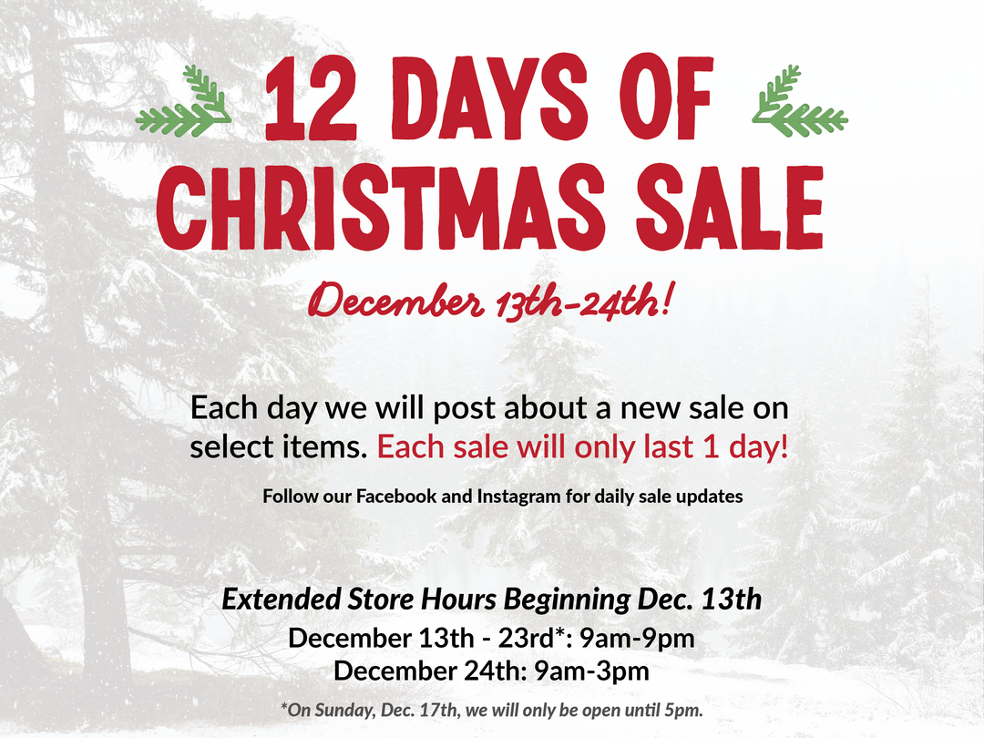 Our Annual 12 Days of Christmas Sale is Almost Here!