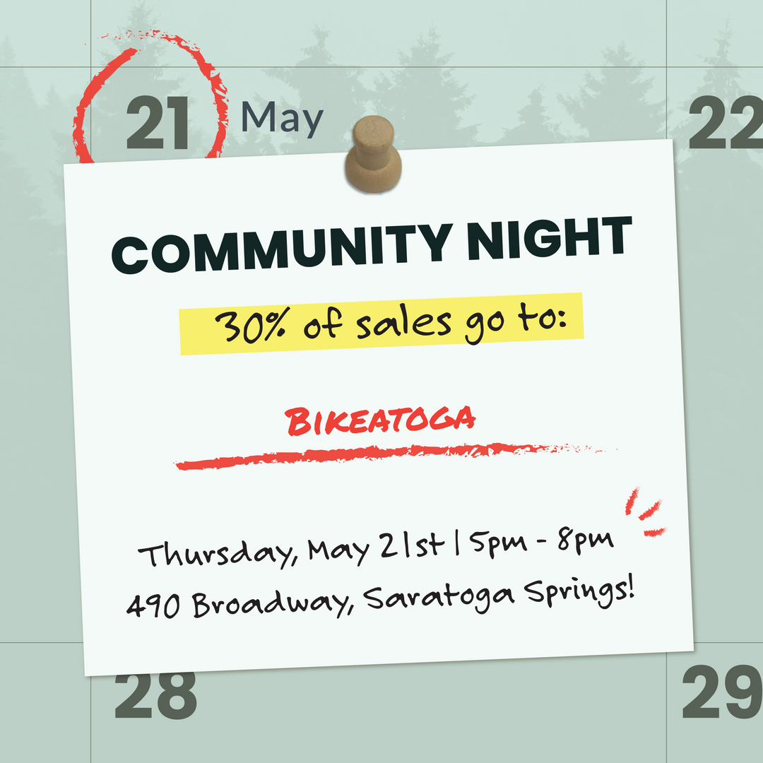 COMMUNITY NIGHT 5/21: Bikeatoga! Saratoga Outdoors