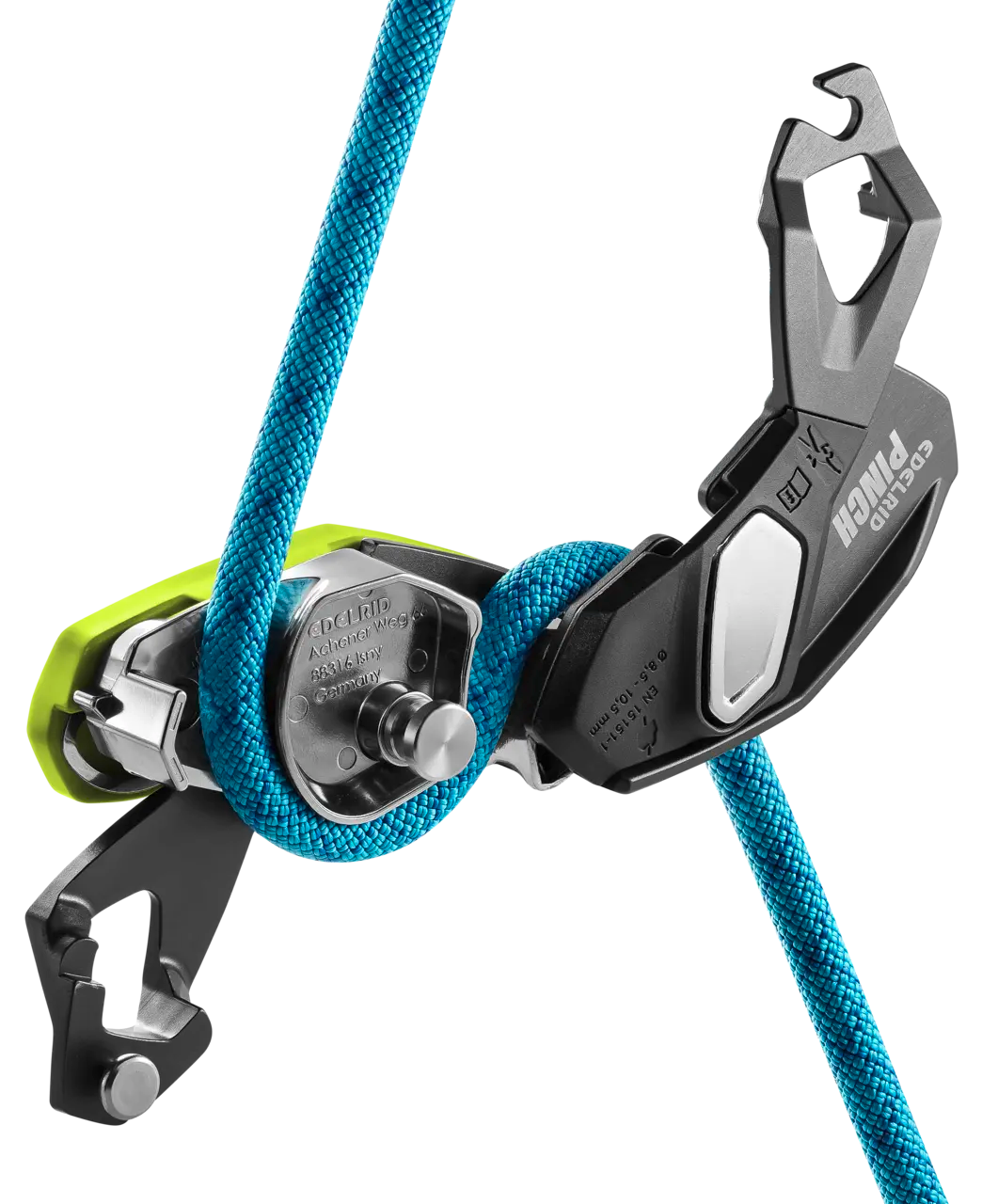 EDELRID Pinch Belay Device Anthracite-Oasis Edelrid