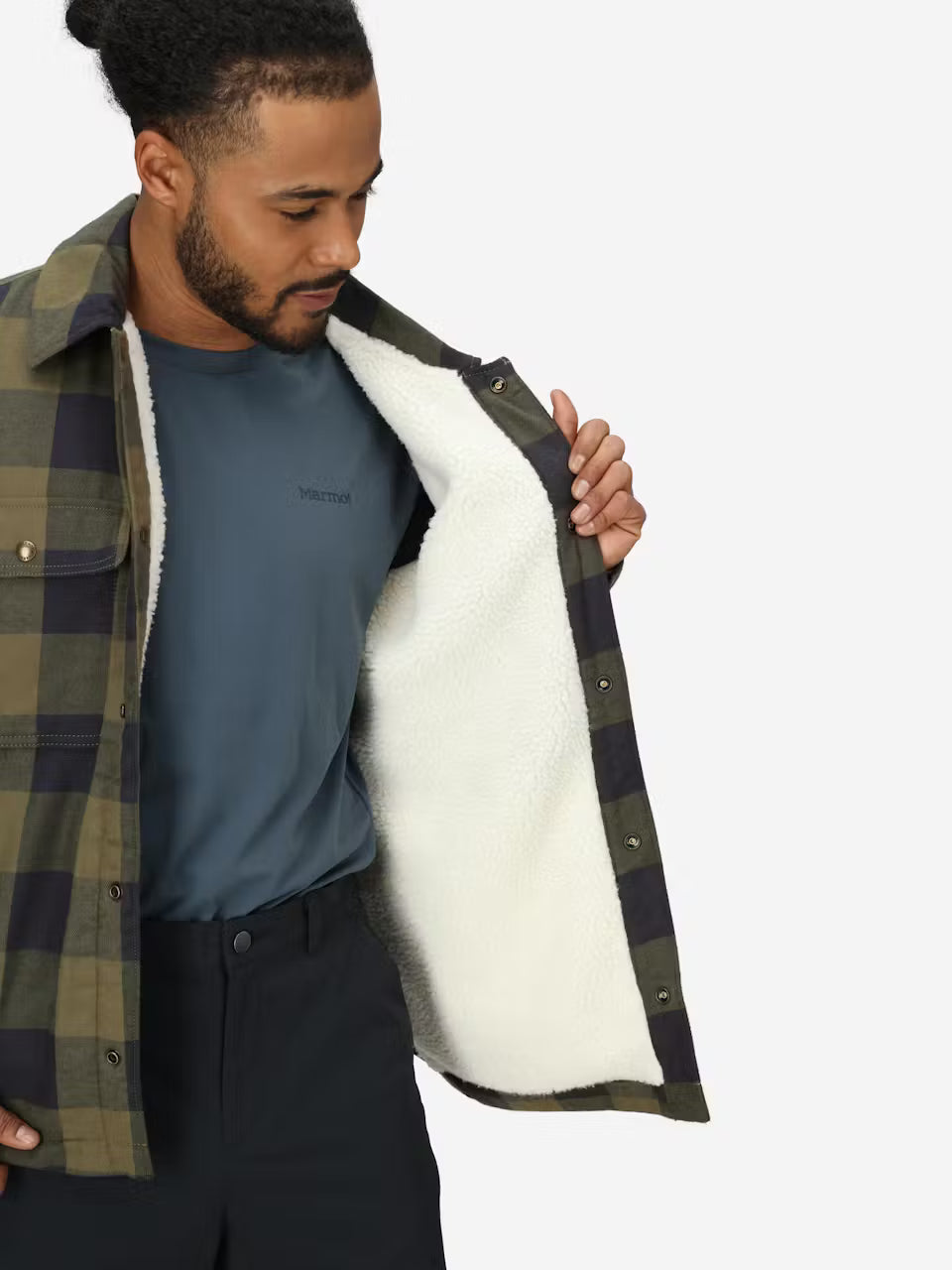 Marmot Men's Ridgefield Sherpa-Lined Flannel Shirt Jacket Marmot