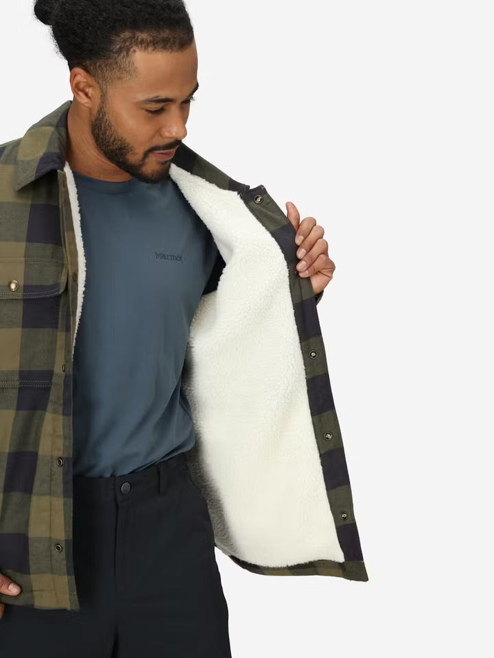 Marmot Men's Ridgefield Sherpa-Lined Flannel Shirt Jacket Marmot