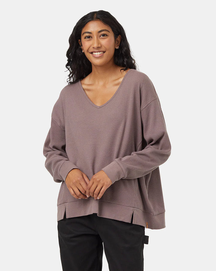 Tentree Women's TreeWaffle Deep V-Neck Longsleeve