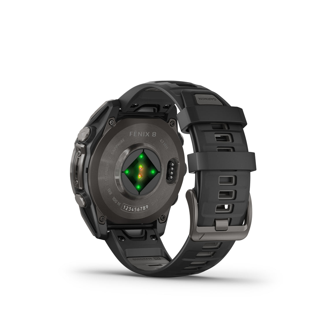 Garmin Fenix 8 - 47mm AMOLED (Sapphire/Carbon Gray Titanium with Black/Pebble Gray Silicone Band) GARMIN