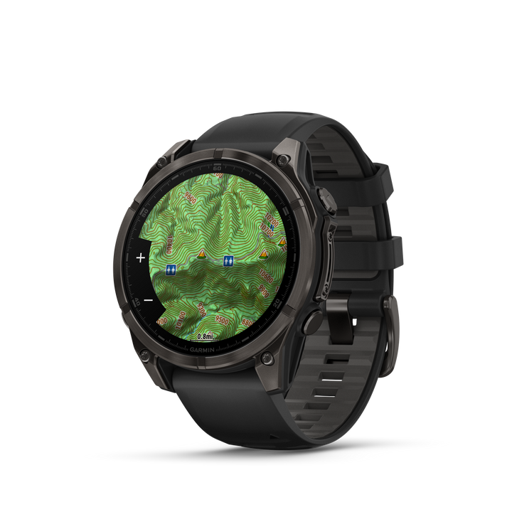 Garmin Fenix 8 - 47mm AMOLED (Sapphire/Carbon Gray Titanium with Black/Pebble Gray Silicone Band) GARMIN