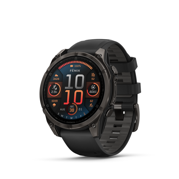 Garmin Fenix 8 - 51mm AMOLED (Sapphire/Carbon Gray Titanium with Black/Pebble Gray Silicone Band) GARMIN