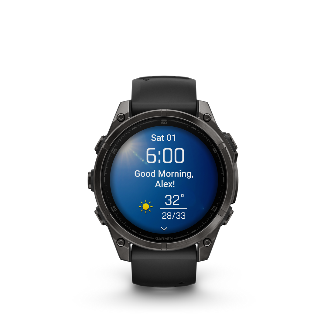 Garmin Fenix 8 - 47mm AMOLED (Sapphire/Carbon Gray Titanium with Black/Pebble Gray Silicone Band) GARMIN