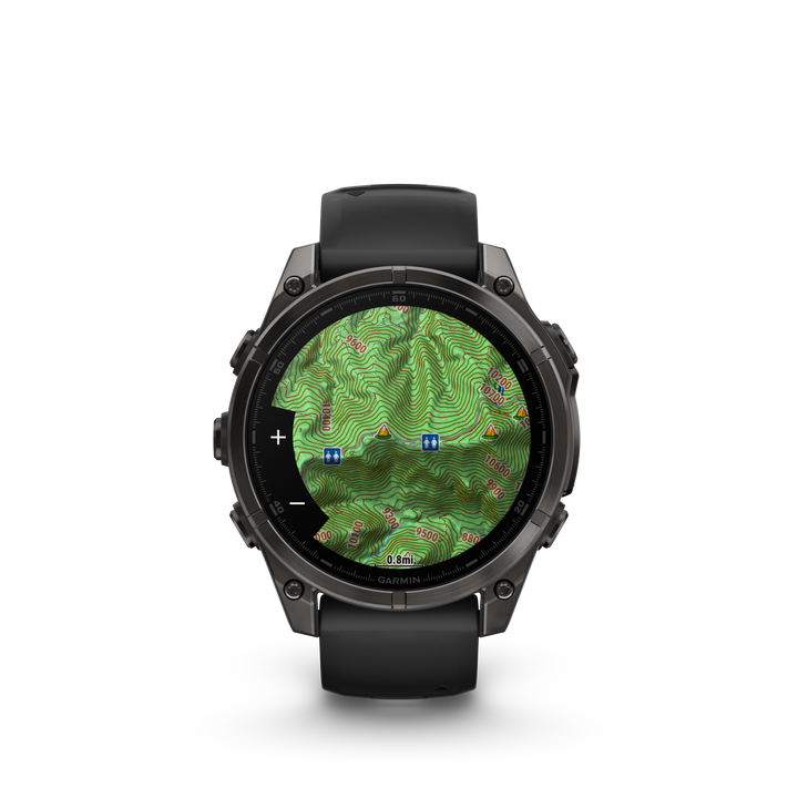 Garmin Fenix 8 - 51mm AMOLED (Sapphire/Carbon Gray Titanium with Black/Pebble Gray Silicone Band) GARMIN