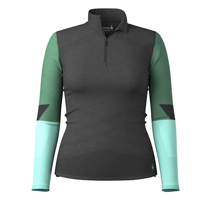 Smartwool Women's Intraknit Thermal Merino Base Layer Colorblock 1/4 Zip SmartWool