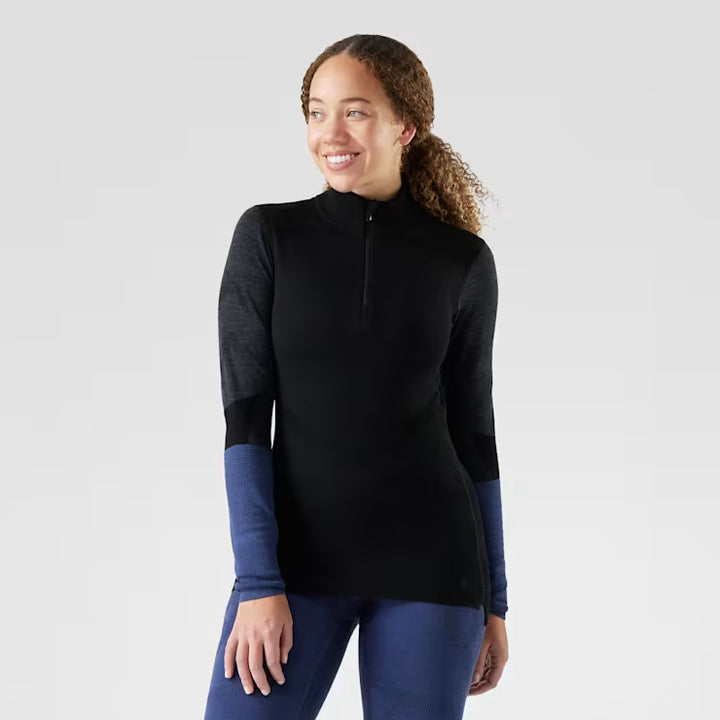 Smartwool Women's Intraknit Thermal Merino Base Layer Colorblock 1/4 Zip SmartWool