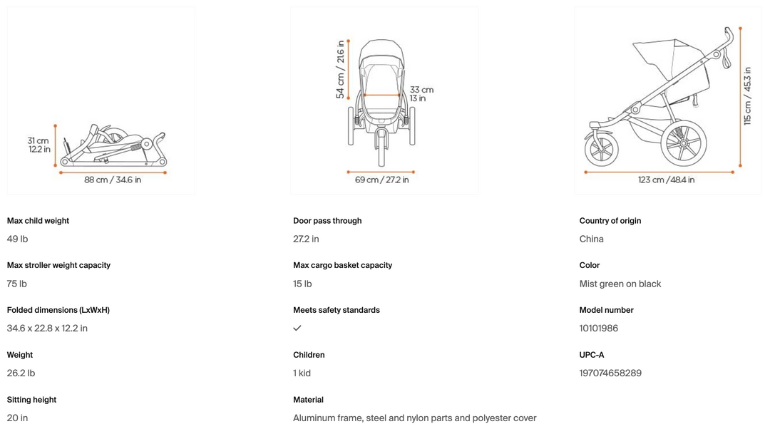 Thule Urban Glide 3 Stroller (Special Order) (Copy) Thule